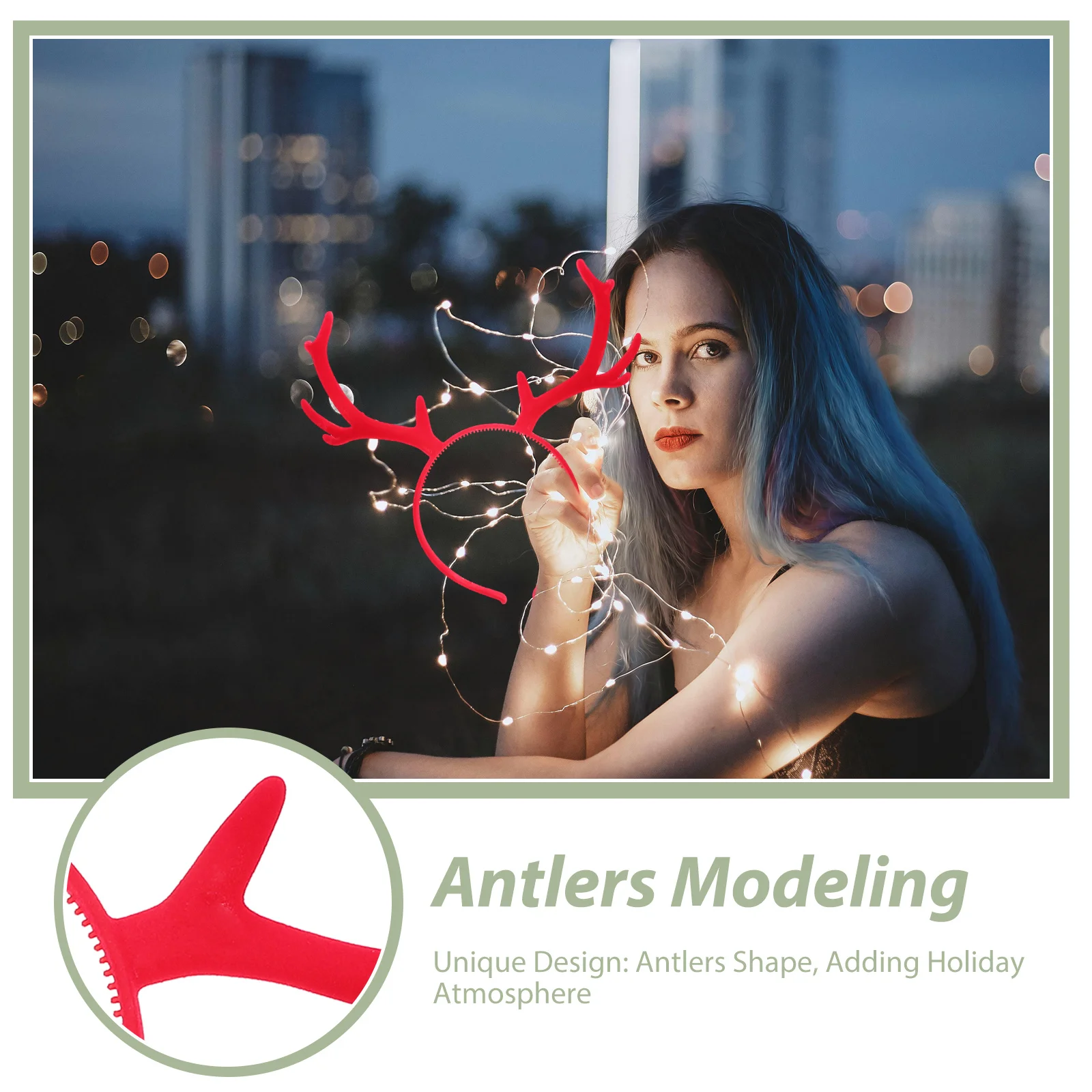 

Antler Headband Black Pvc Reindeer Horn Hair Hoop For Women Girls Festival Party Xmas Christmas Accessory Hairbands For