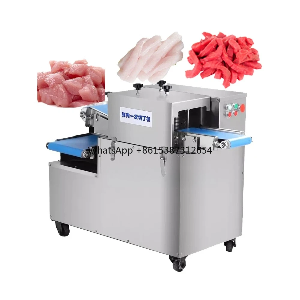 Cortador de carne seca de Chef completamente automático, rebanador de salchichas, cortador de sierra de tira, máquina Industrial de corte de atún congelado, eléctrica pequeña