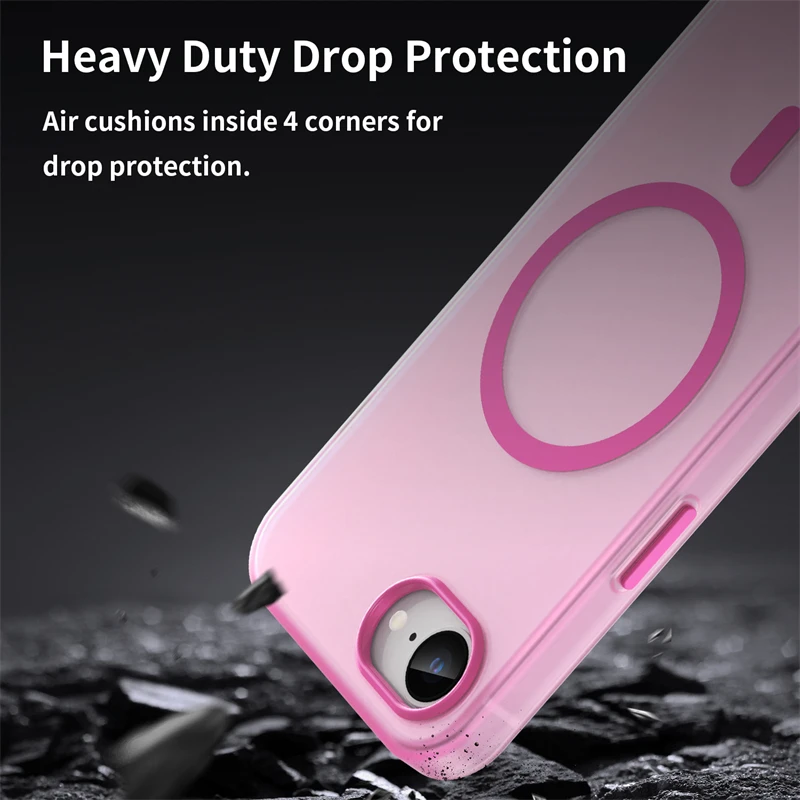 حافظة شحن لاسلكية مغناطيسية شفافة غير لامعة لهاتف آيفون 16 E 15 14 Plus 13 12 Pro Max لهاتف Magsafe Candy غطاء صلب مقاوم للصدمات