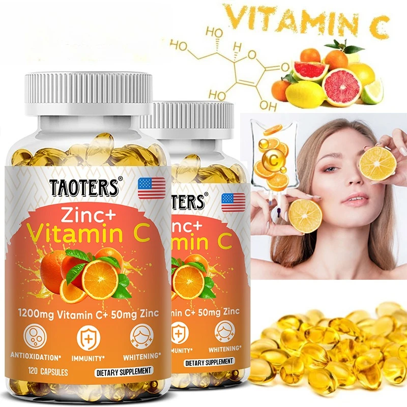 

Vitamin C Capsules 1200 Mg - Supports A Healthy Immune System and Antioxidant Protection, Boosts Collagen Production Vegan