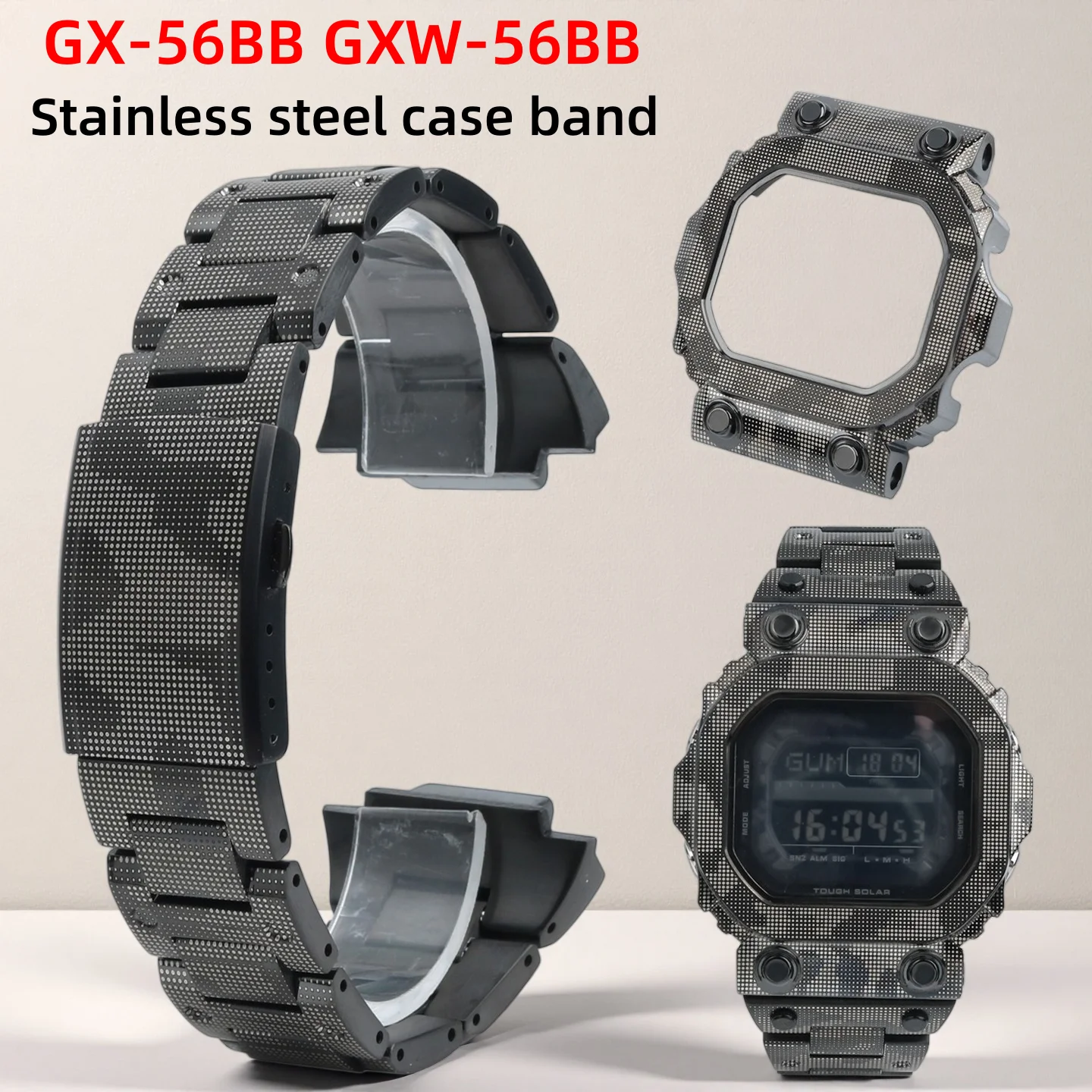 

Комплект для модификации часов GX-56BB Big G для Casio Gx56 GXW-56BB, корпус из нержавеющей стали, ремешок, браслет, аксессуары