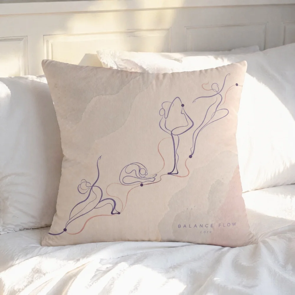 Minimalist Abstract Line Human Body Throw Pillow, Decorative Cushion, Complete Pillow for Ins Style Bedroom Couch