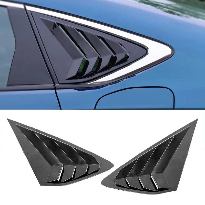

1 Pair Matte Black Rear Quarter Window Louver Shutter Cover Trim ABS Fit for Honda Accord 2023 2024