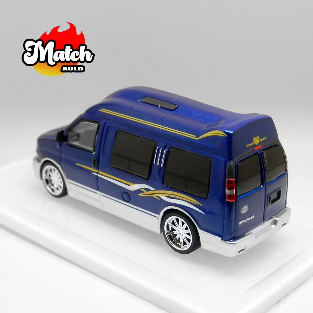 **Preorder**GOC & Auld Match 1:64 GMC SAVANA Blue Travel Business RV Model Car