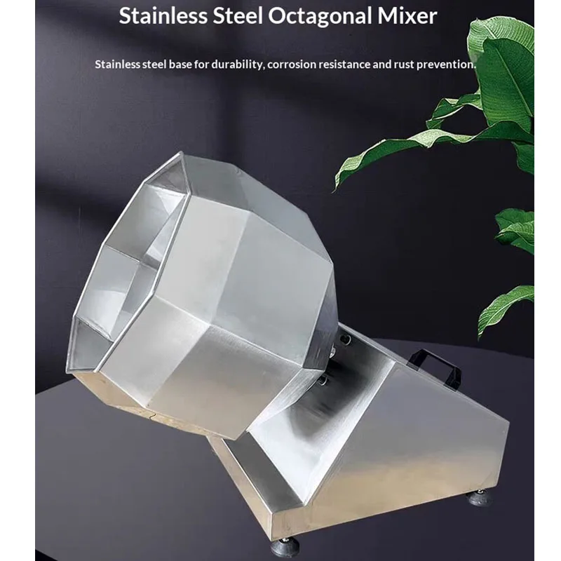 JZ Stainless Steel Puffed Corn Flavor Blender Groundnut Seasoning Machine High Efficiency Octagonal Mixer