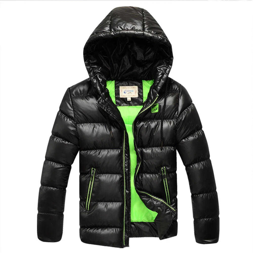 Boys Girls Cotton Padded Coat Winter Children's Down Jacket with Full Zipper Warm Thick Windproof Kids Overcoat Puffer Parka