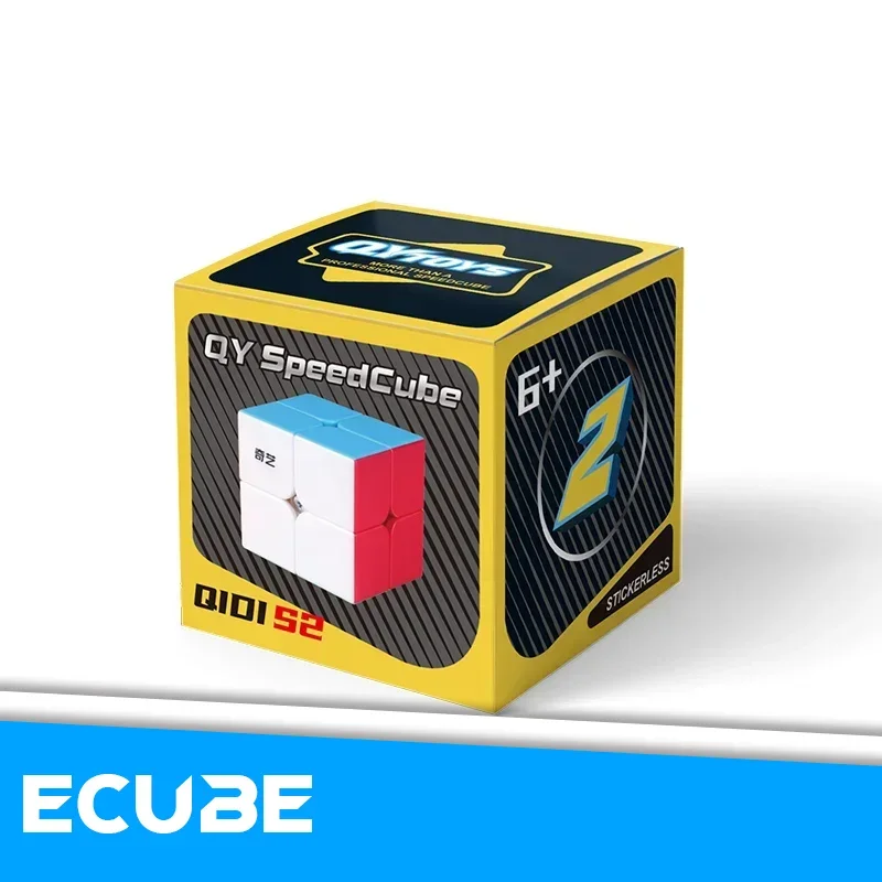 [ECube] QiYi QiDi 2x2 ProfessionalSpeed Cube ألعاب تعليمية للمبتدئين لغز المكعب السحري ملصقات ملصق ألعاب أطفال للأطفال