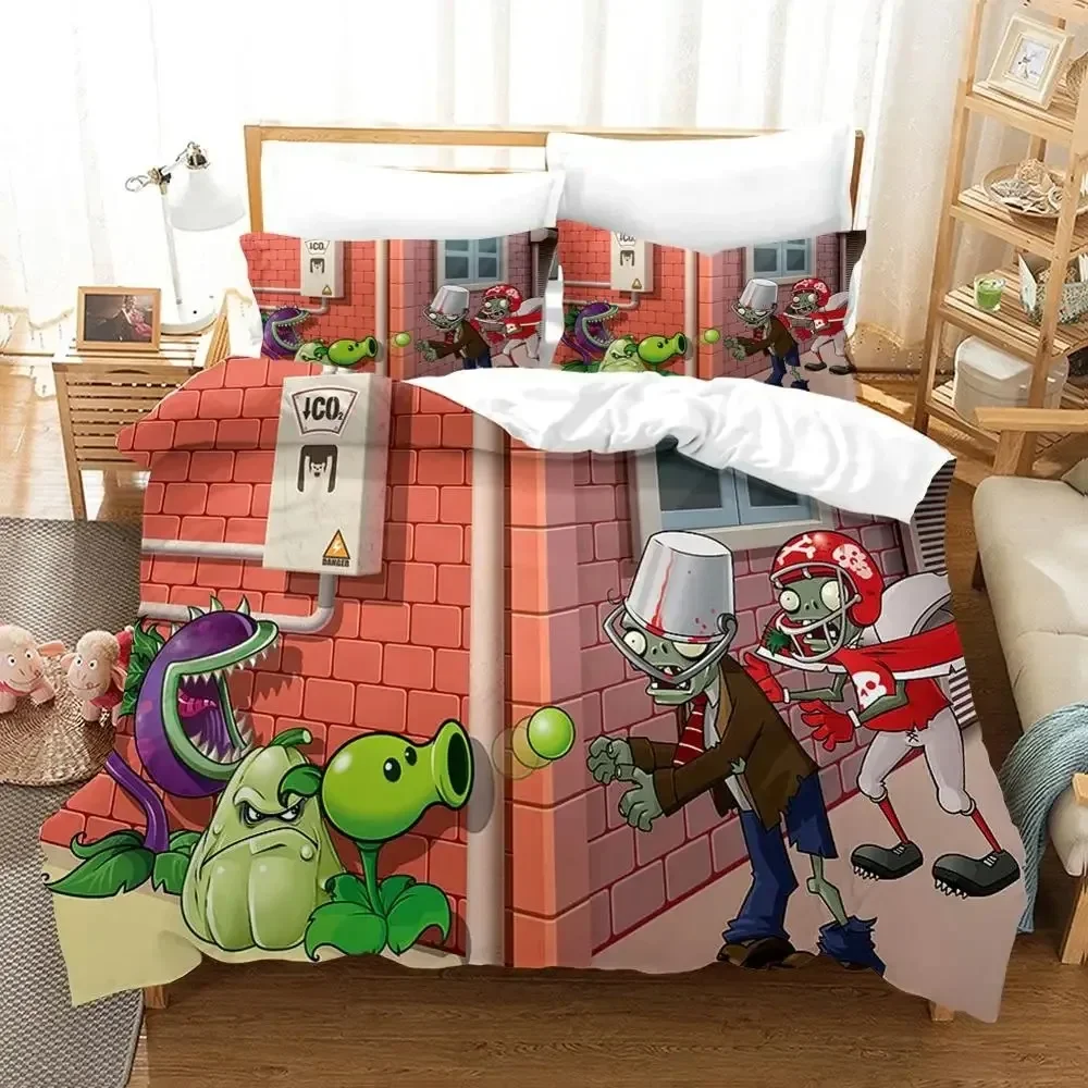 

3D Printed Plant Zombie 3D NEW Duvet Cover Pillowcase Bedding Set Adult Boy Girl Bedroom Decoration Children Single Double Large