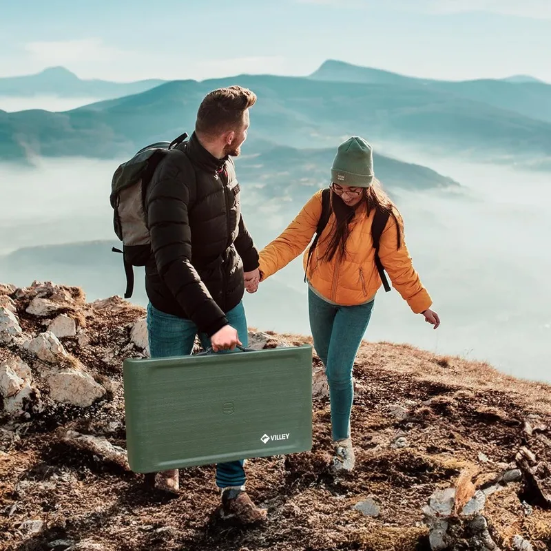 Mesa de acampamento e bancos dobráveis conjunto leve mesa de praia dobrável com 2 bancos portáteis e camada de malha perfeita