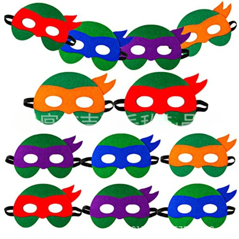 Ninja Turtle Cartoon Halloween Felt Mask Children's Movie Role-playing Boy Birthday Gift Christmas Halloween Party Prop Supplies