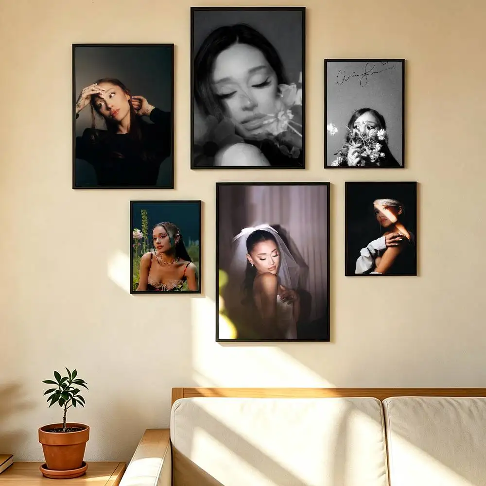 Hot Singer Ariana Grande Poster High Quality Dorm Living Room Aesthetic Wall Decoration Painting Stickers Gift