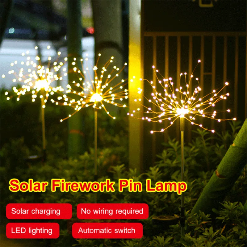 Firework Lights Remote Control Battery Box led Decoration Lights String Holiday Starry Night Lights Dandelion Christmas Lights