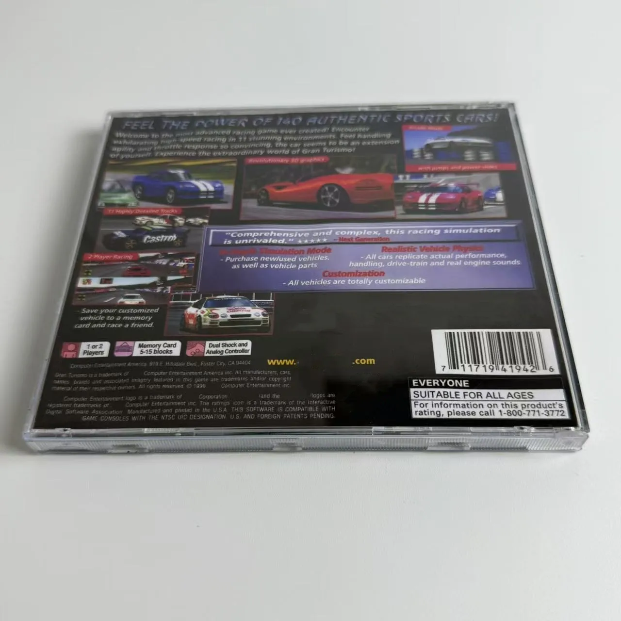High-quality Reproduction Disc for PS1: Gran Turismo (US Vibration Version, No Manual)