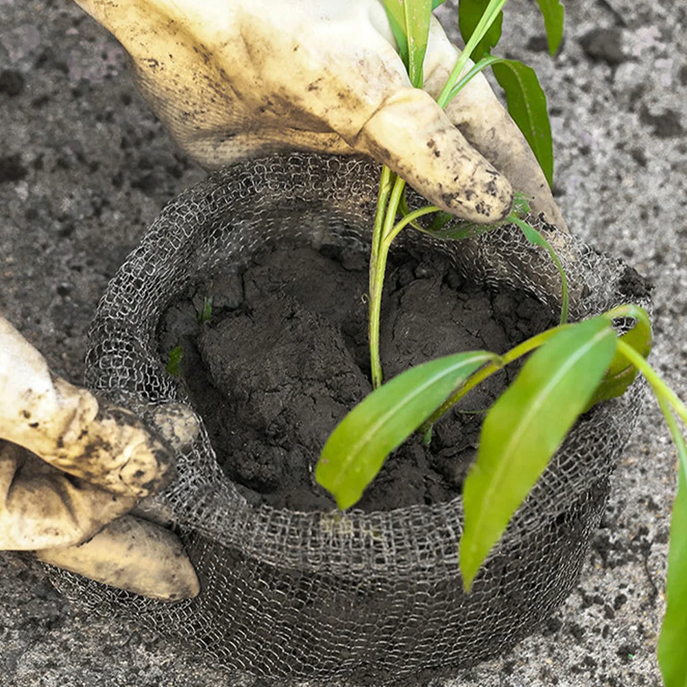 

2Pcs Flower Root Mesh Protectors Durable Metal Bag Insect Rat Bite Prevention Gardening Supplies Plant Root Protection Basket