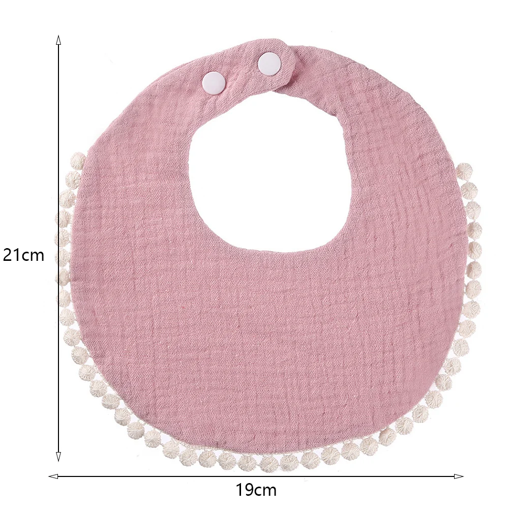 Solid Cotton Gause Baby Bibs Cute Tassel Newborn Burp Clothes Bandana Scarf for Boy Girl Saliva Towel Feeding Bebe Baberos