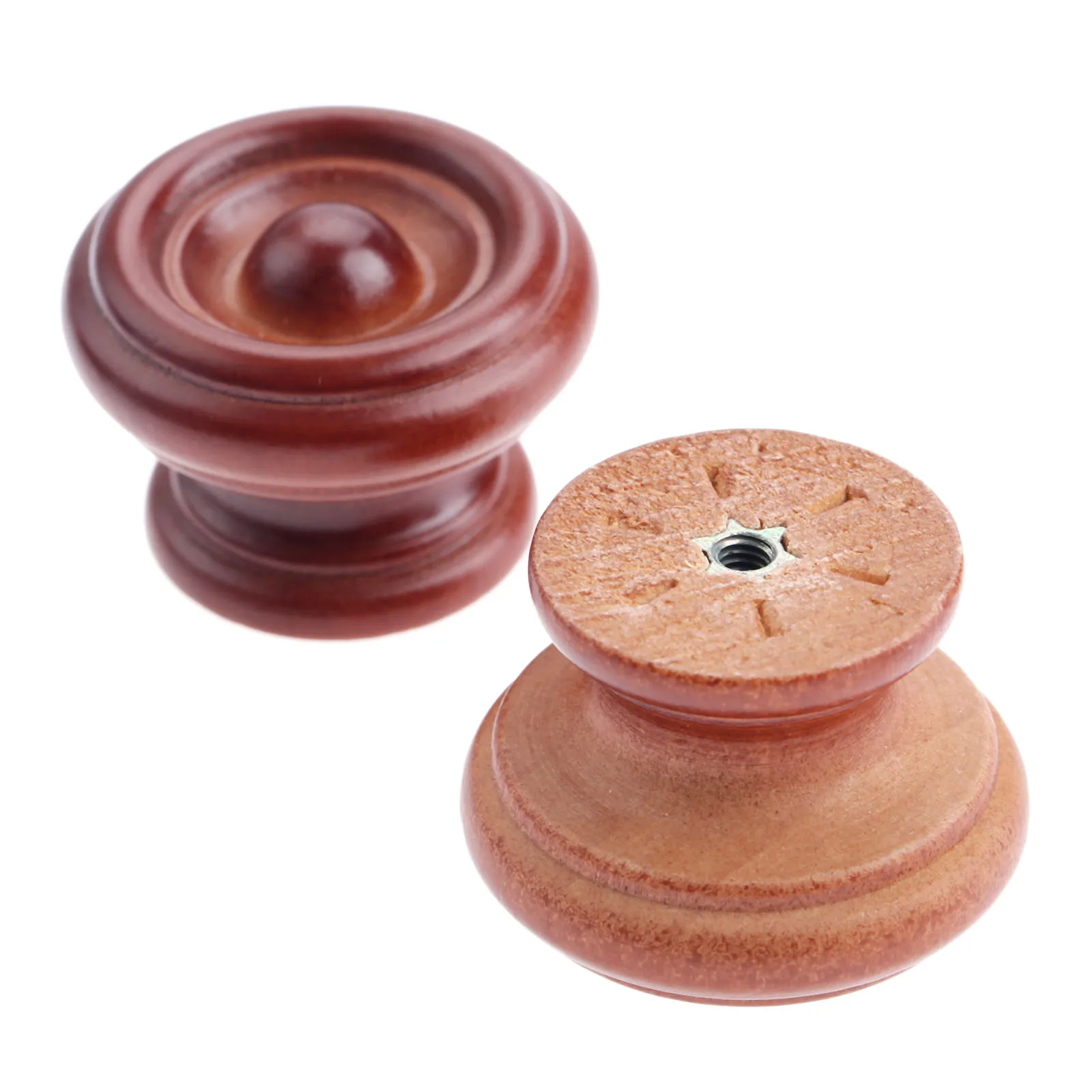 5 szt. Okrągłe drewniane pokrętło ze śrubami uchwyty meblowe do szafki do szuflady gałki i uchwyty drzwi do kredensu kuchennego drewna ściąga okucia