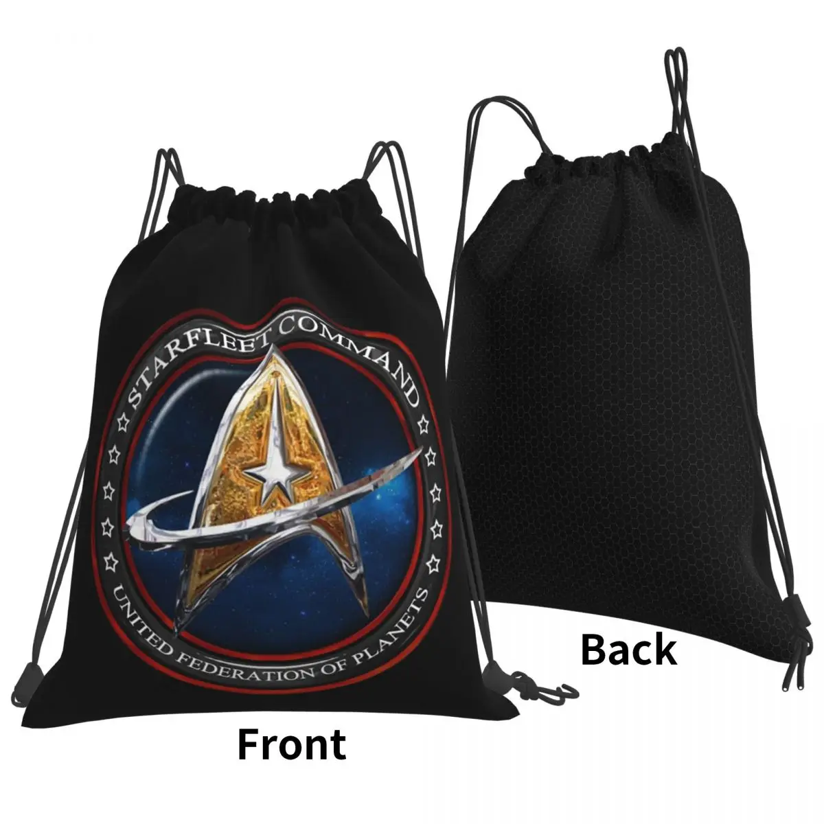 Star Treks Science Fiction TV Series Backpacks Multi-function Drawstring Bags Shoes Bag Book Bags for Travel School