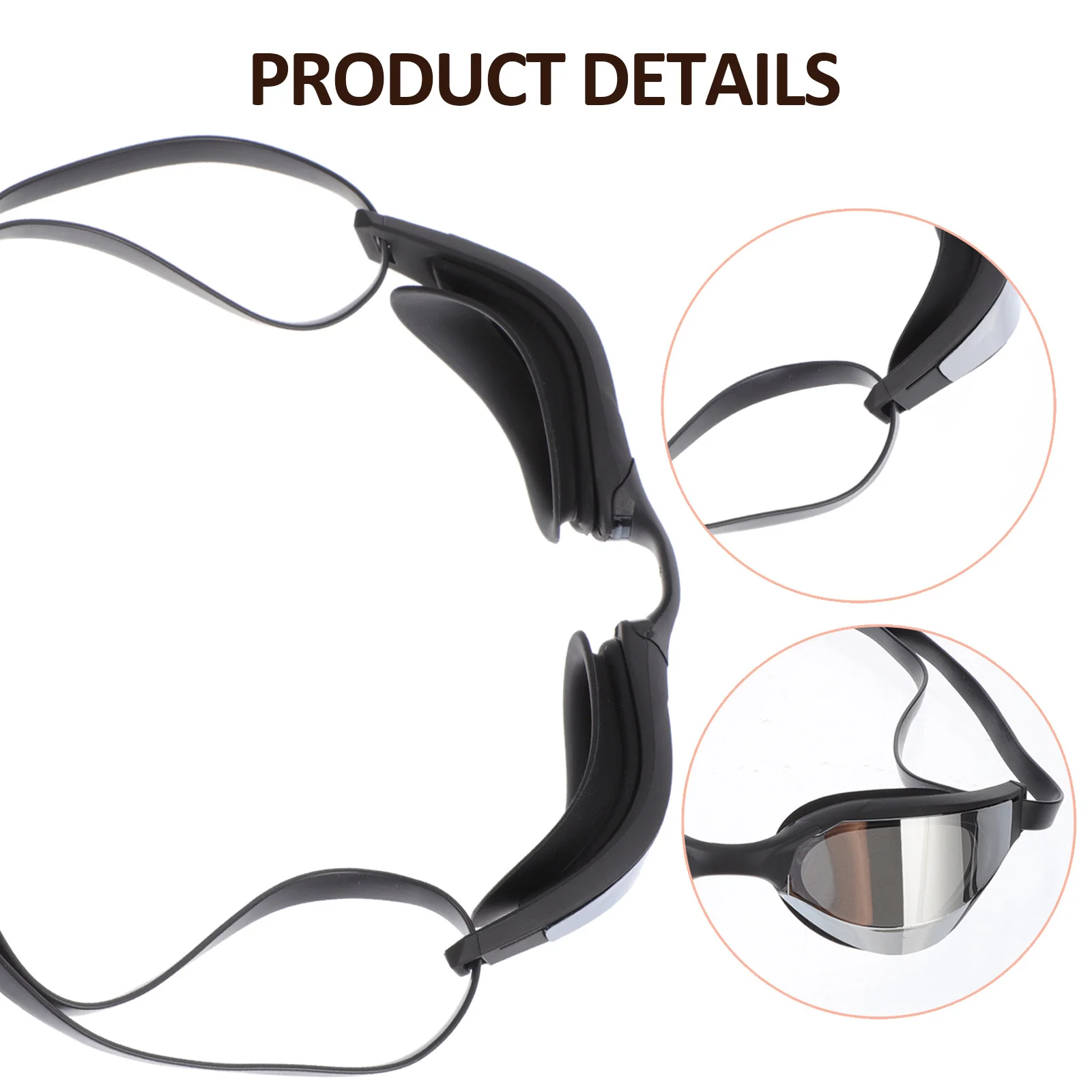 1Pair Anti-Fog Swimming Goggles Myopia Swim Glasses Adjustable Non-Slip Comfortable Wear High Light Transmittance