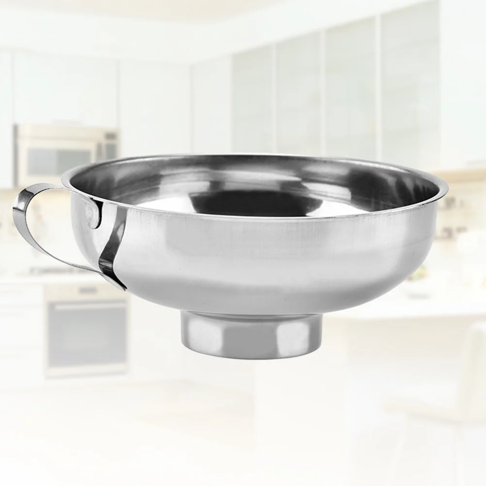 

Stainless Steel Funnel Wide Mouth Metal Kitchen For Liquid Transfer Smooth Handle Dishwasher