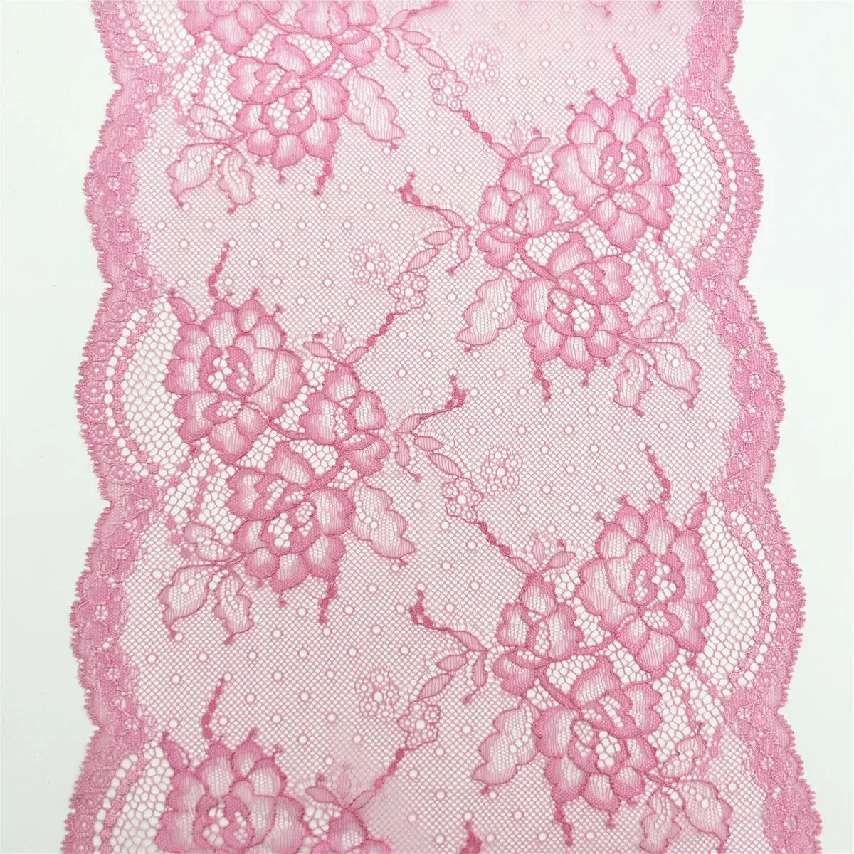 3y/lot Width 22cm Light Pink Elastic Stretch Lace Trim Lingerie Skirt Hem Underwear Sewing Craft DIY Apparel Fabrics Lace