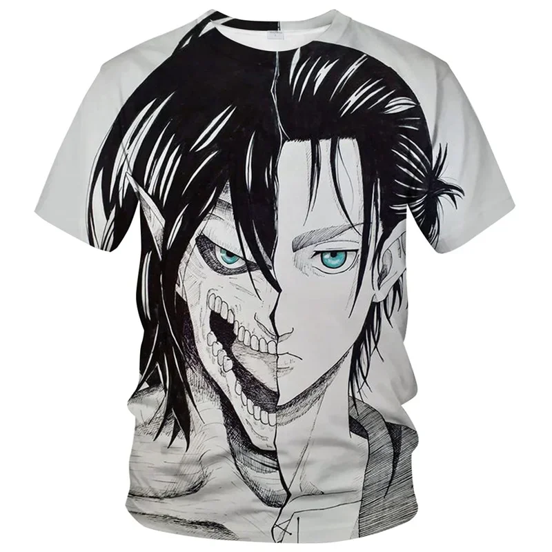 Anime Attack on Titan Levi Ackerman Graphic T Shirt for Men Clothing 3D Manga Printed T-shirt Harajuku Fashion Kids Cartoon Tees