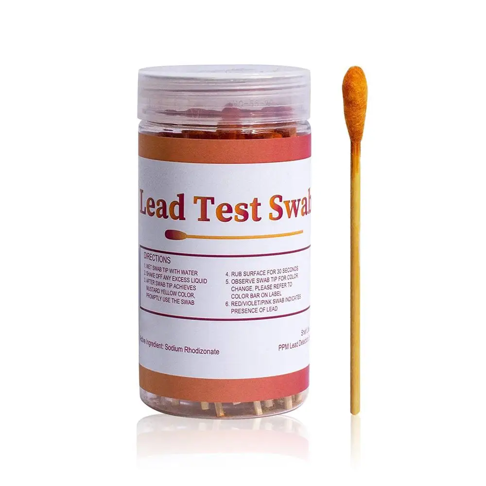 Instant Lead Test Kit Accurate Non-toxic Lead Meter Cotton Swab For All Painted Surfaces Plates Metal Wood Application