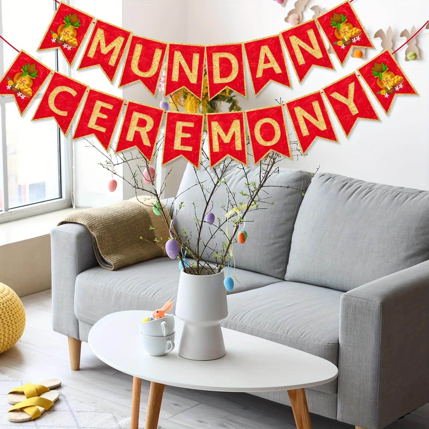 Alles Gute zum Geburtstag Dekoration Mundan Zeremonie Dekoration Mein erstes Haarschnitt Banner Mundan Zeremonie Banner für Meilenstein Foto