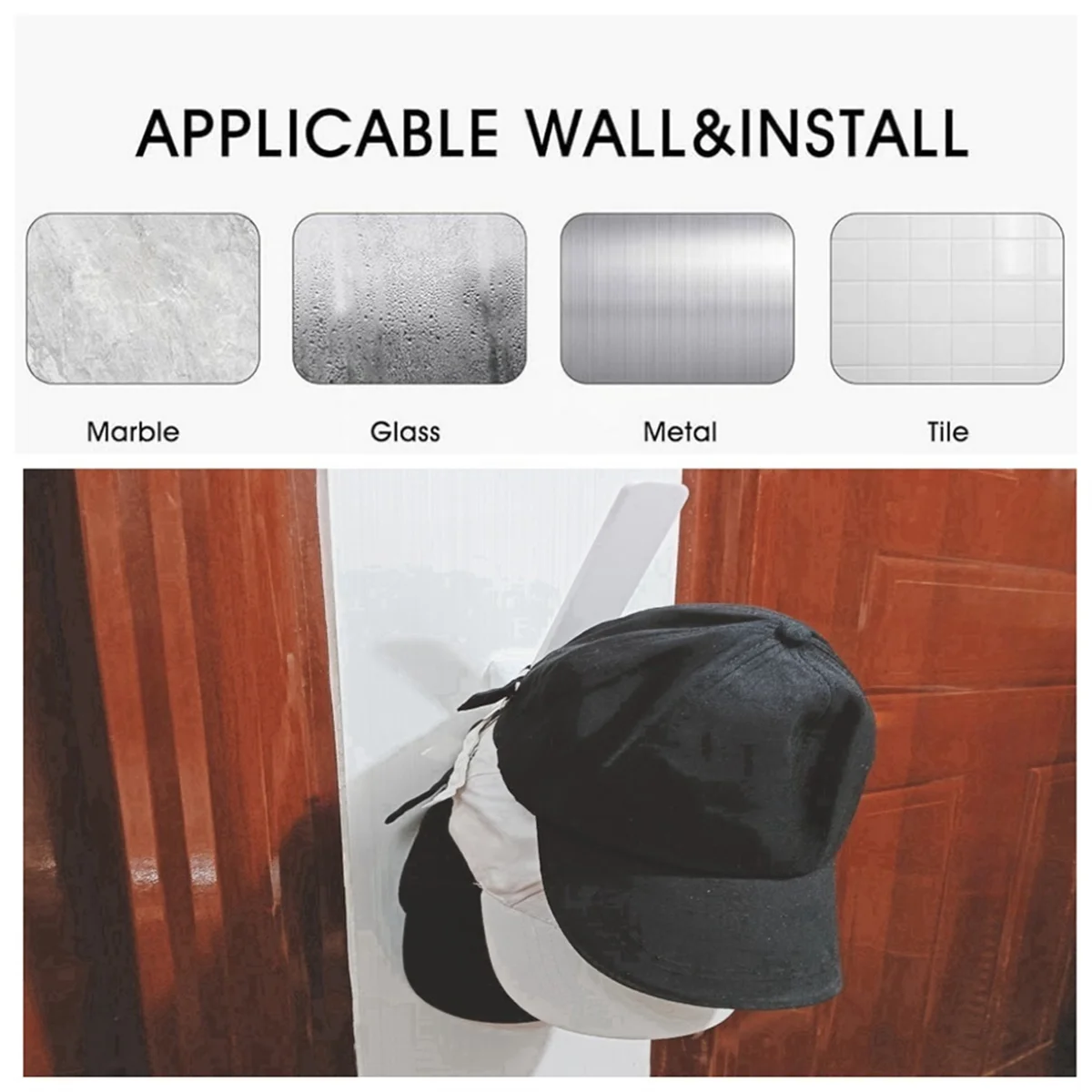 

ABNJ Hat Racks for Baseball Caps, Acrylic Hat Organizer for Baseball Cap, Hat Holder Storage Organizer Black