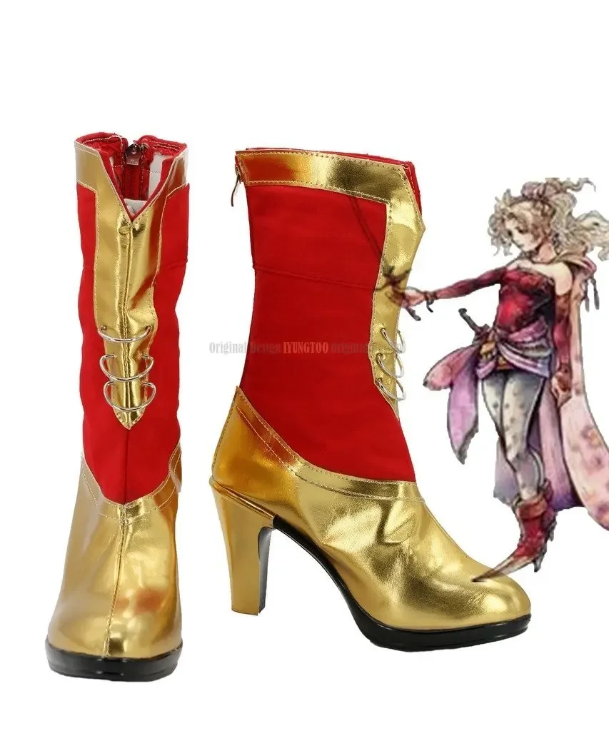 FF6 Dissidia Final Fantasy Terra Branford Cosplay Boots Red Shoes Custom Made