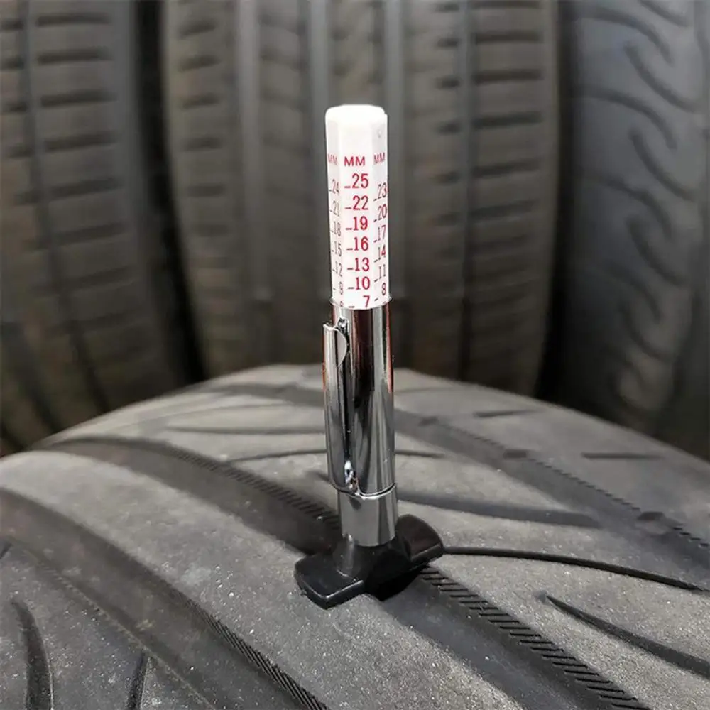 25mm Color Coded Two-Sided Accurate Digital Depth Gauge Tire Ruler Measuring Pen Tyre Tread
