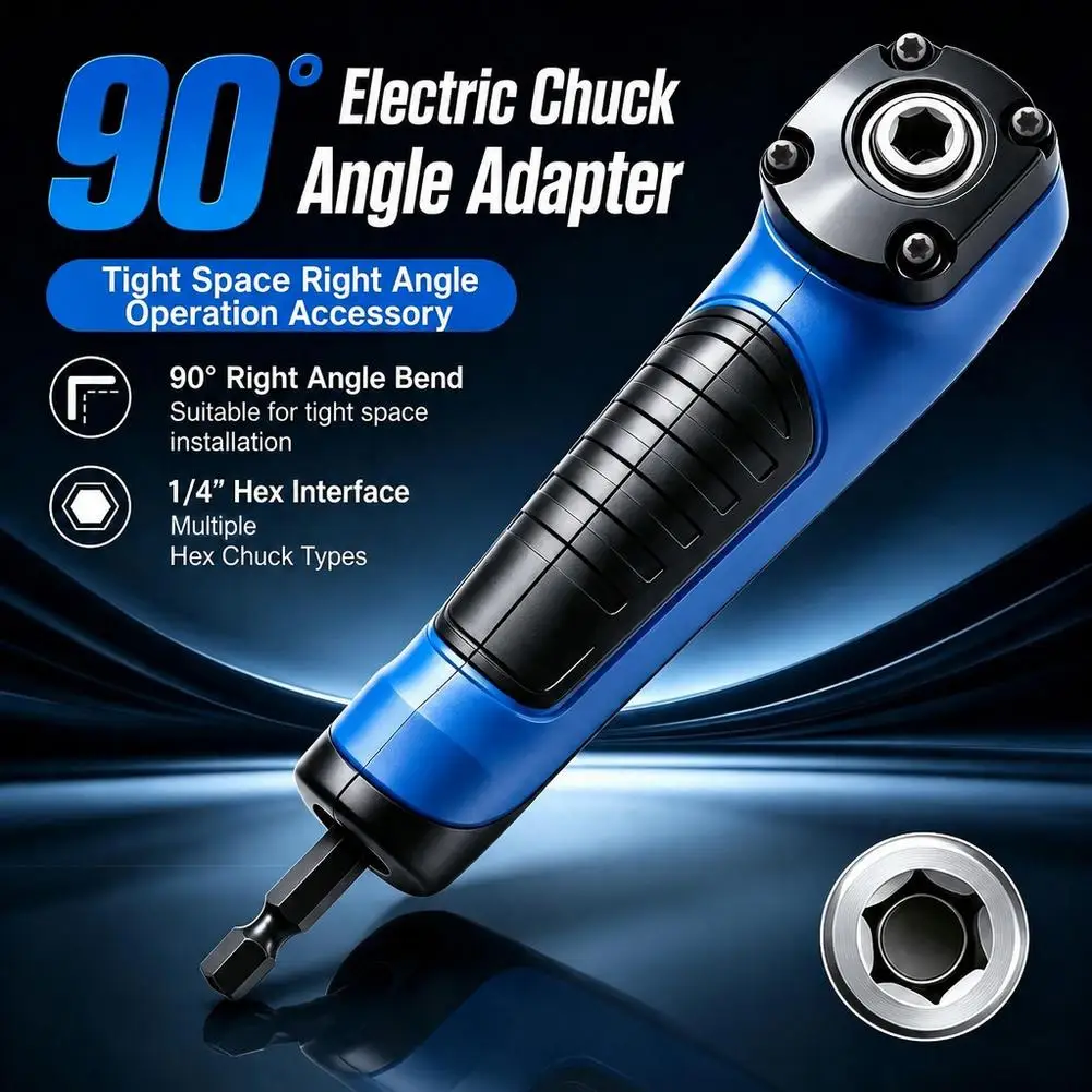 90° Right Angle Drill Adapter Magnetic 1/4