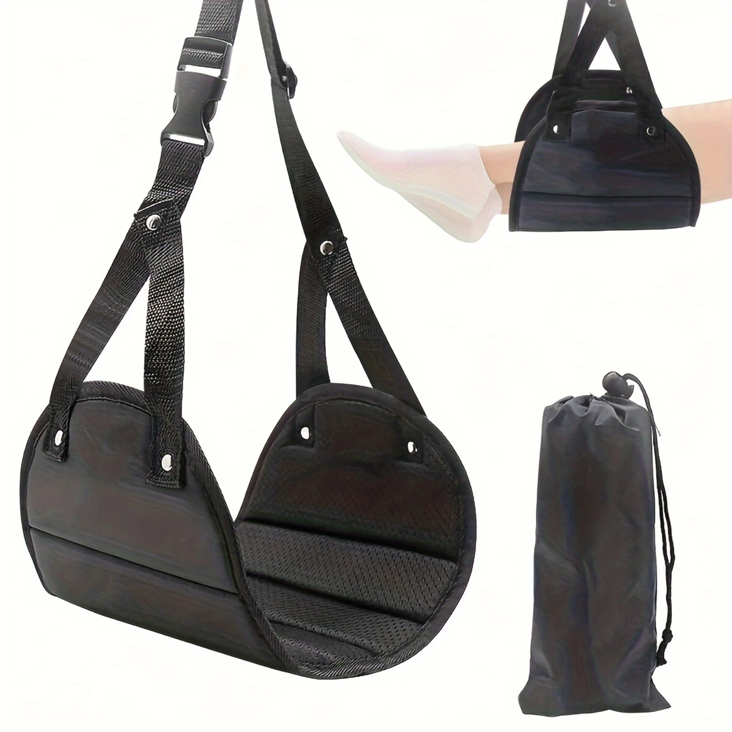 2Pcs Travel Rest Hanging Foot Rest - Airplane Leg Hammock for Comfortable Flights