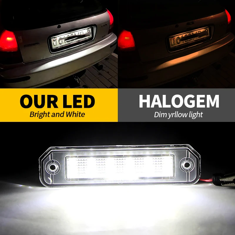 2PCS White LED Number License Plate Lights Canbus ​For Honda Del Sol 2-Door 93-97 Civic Coupe 96-00 Hatchback 92-95 Sedan 96-98 view 5