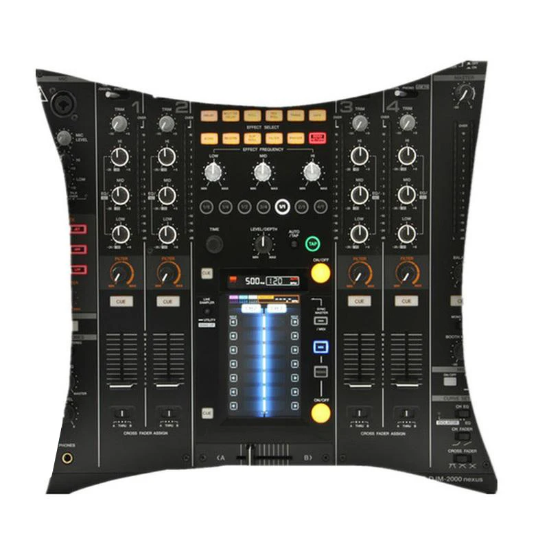 DJ Music Polyester Soft Pillowcase Home Bedroom Hotel Car Seat Decoration Cushion Cover Wedding Personality Gift 45x45cm