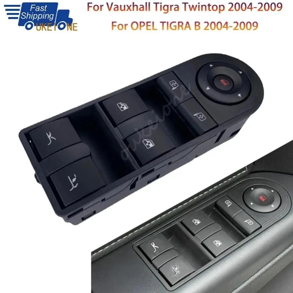 Dla Vauxhall OPEL Tigra 2004-2009 elektryczny główny przełącznik szyby podnośnik sterujący przycisk regulatora 93162636   Akcesoria samochodowe