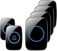 Wireless Doorbell Distinguish Front and Rear Doors, Over 1000 feet Range and 60 Chime, 5 Levels Volume Waterproof Door Bell Kit