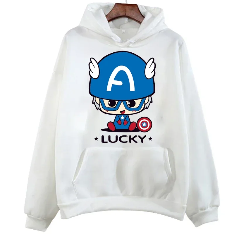 Śmieszna męska codzienny pulower z kapturem Disney nadruk kreskówkowy Harajuku zimowa jesienna moda uliczna bluzy z okrągłym dekoltem Unisex