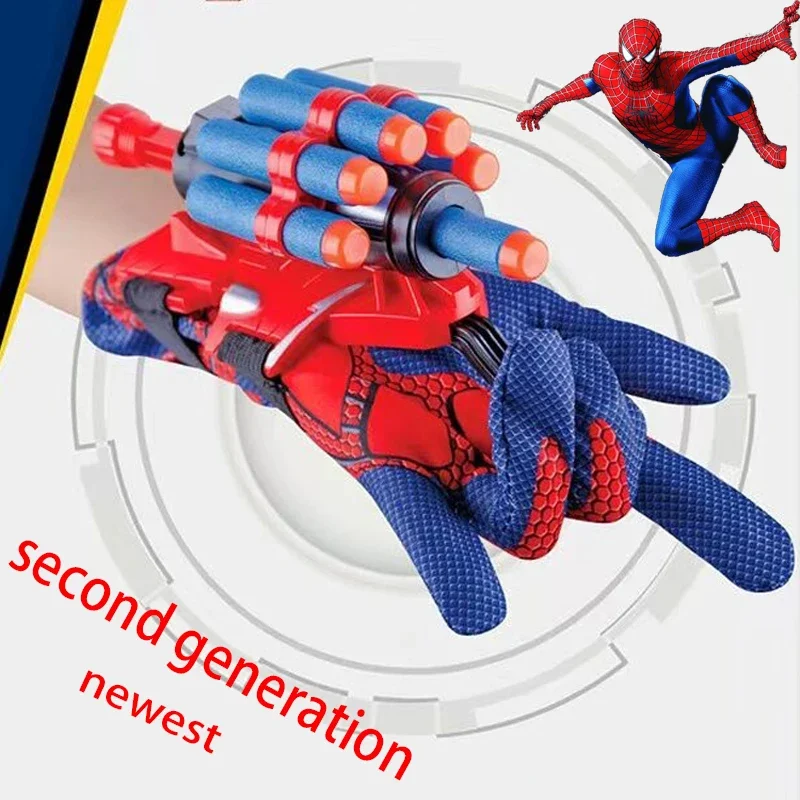 New Marvel spiderman Figure Toy Kids Plastic Cosplay Glove Launcher Set Hero Wrist Toy Halloween Funny Toys Boy gifts