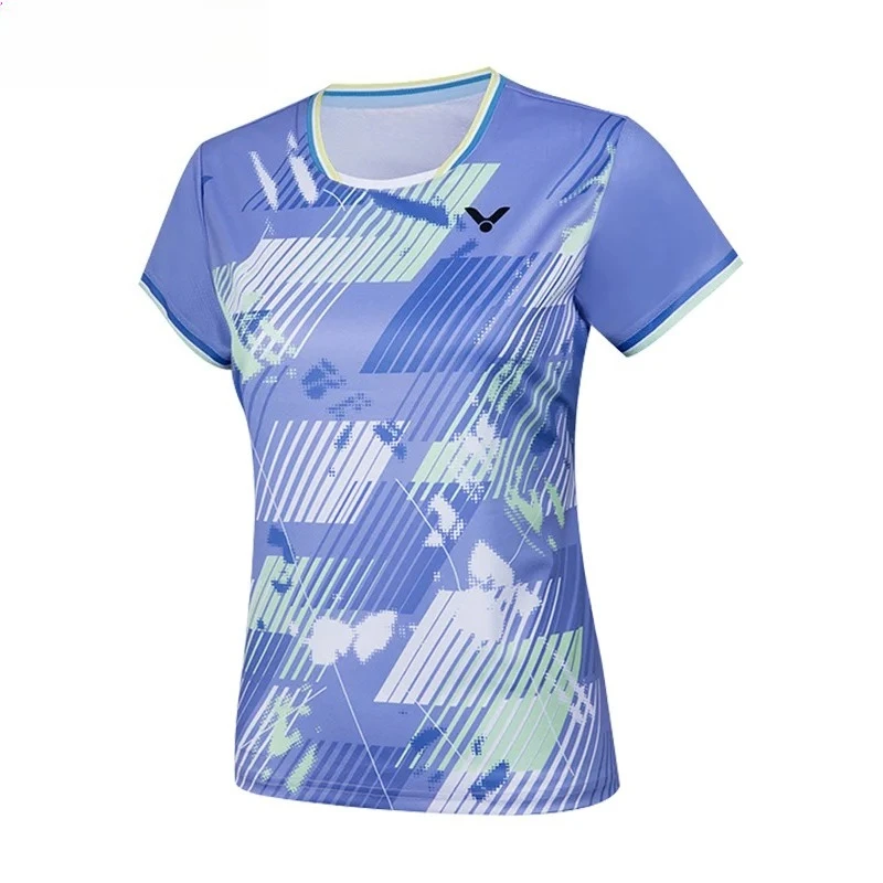 صيف جديد للنصر الريشة الملابس الرياضية قصيرة الأكمام تي شيرت مريح للتنفس ماصة للعرق دائم كول الأعلى #5