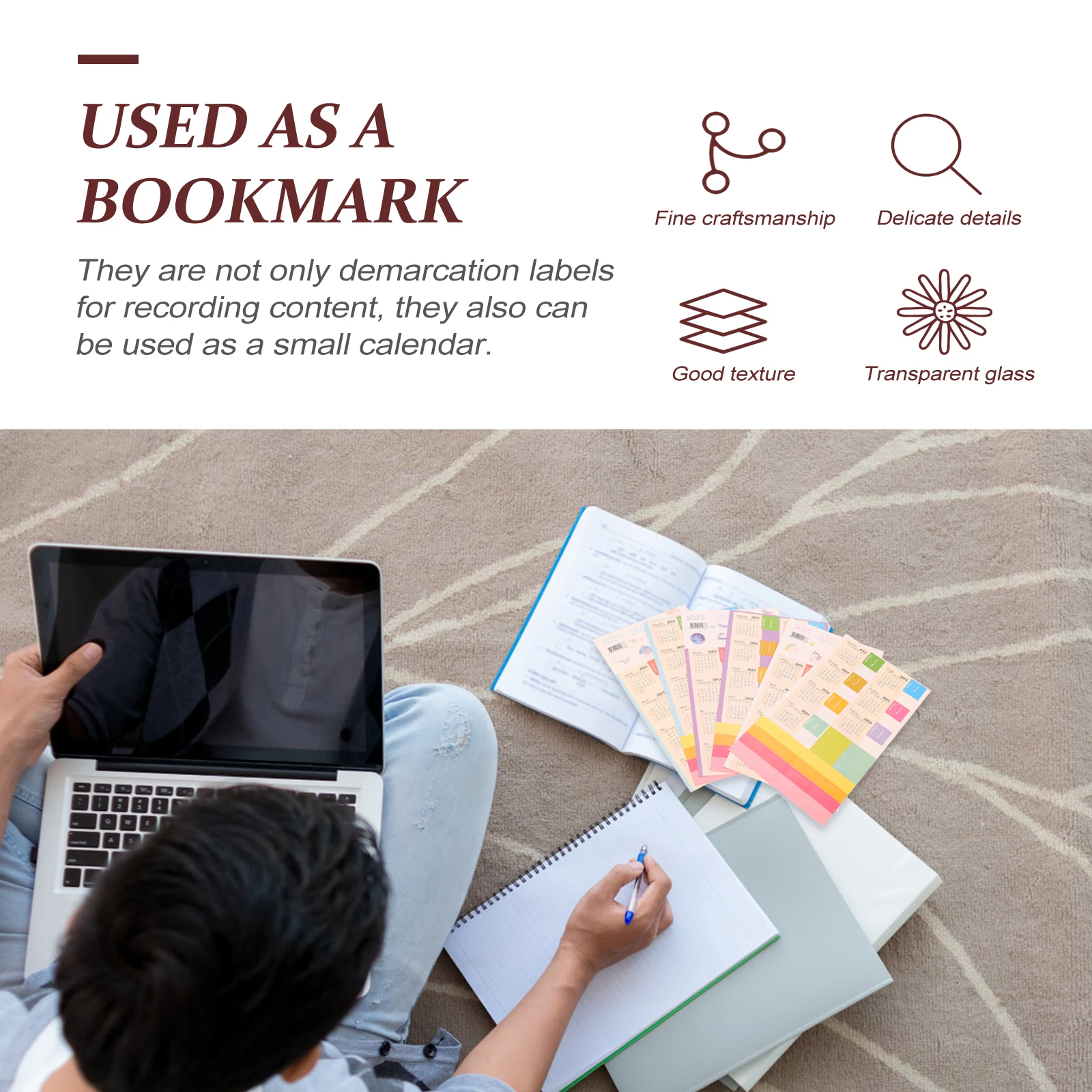 

12 Sets Tabs Calendar Sticker Monthly Adhesive Index Label Stickers for Planner Daily Student