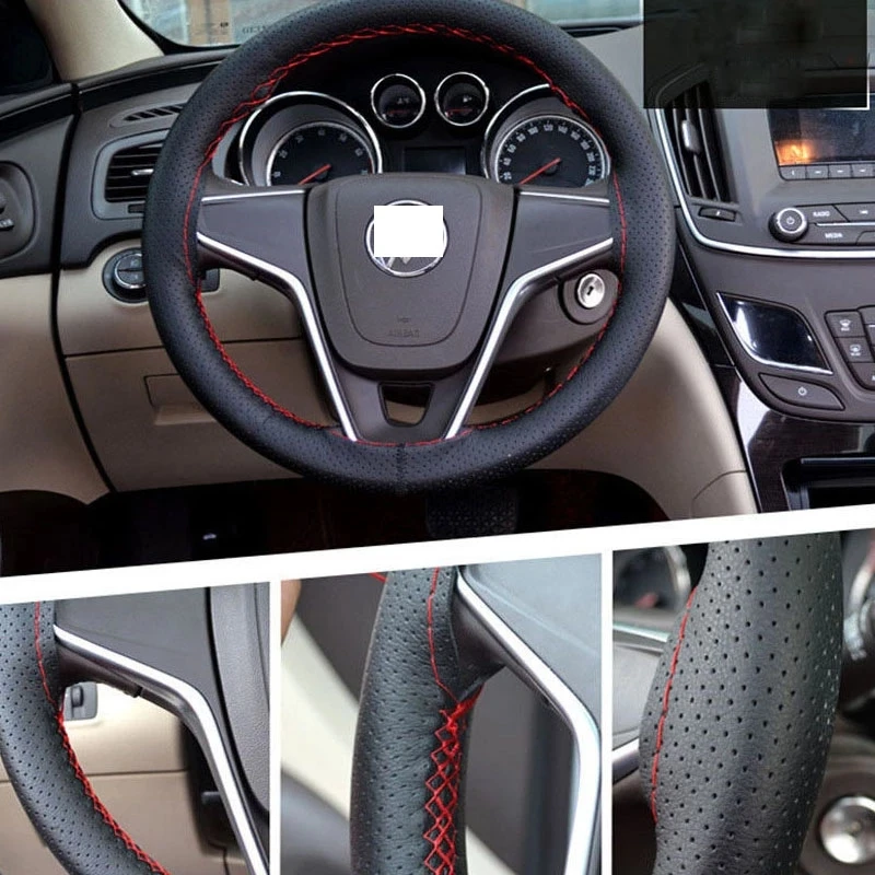 Car 38cm Non-Slip leather Steering Wheel Cover for Citroen c3 c4 c5 saxo xsara grand picasso c4l c5 xantia 2 1 berlingo c1 c2 ju