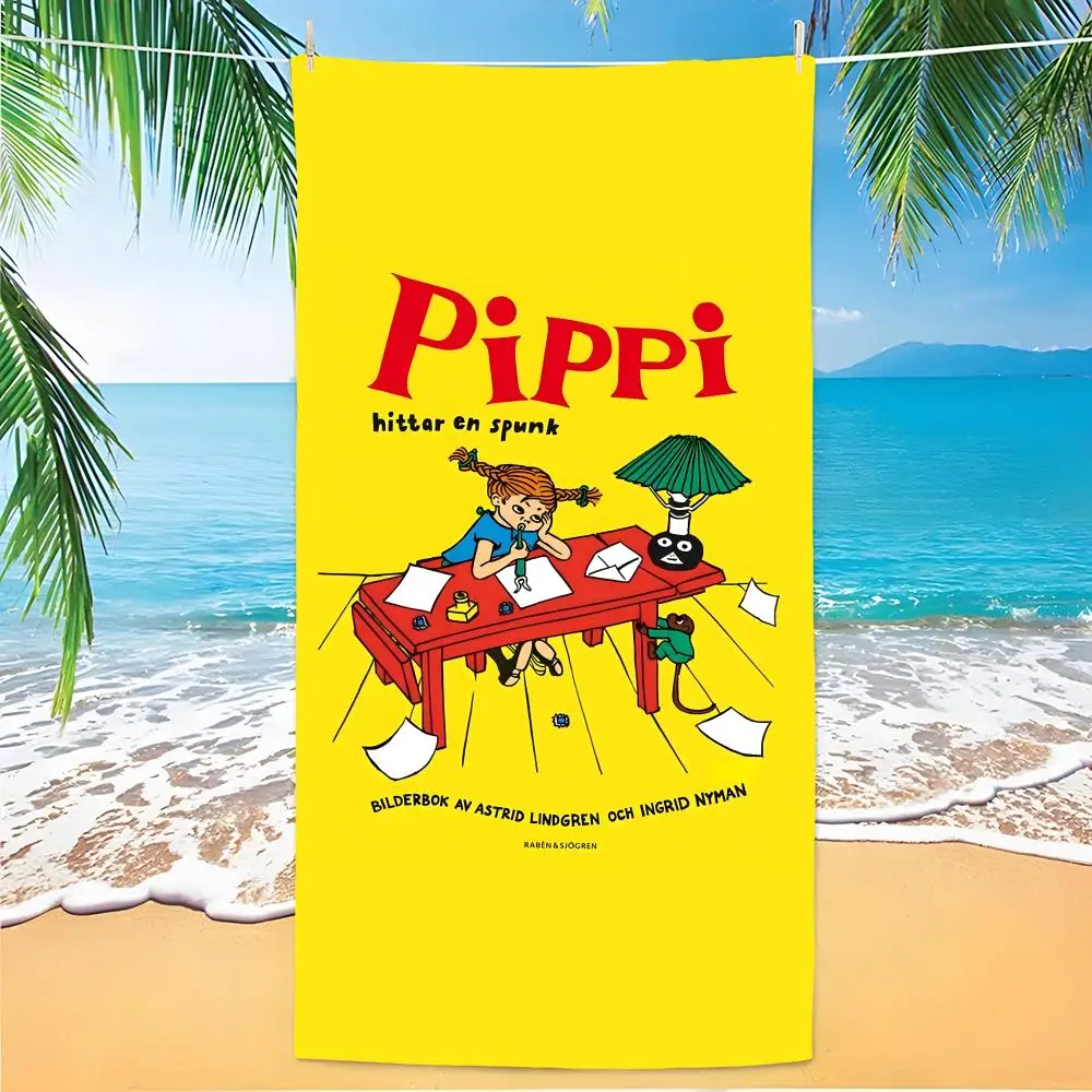 P-Pippi Longstocking Towel Polyester Beach Towel Quick Dry Sand Free Bath Towel for Summer Pool Travel Vacation