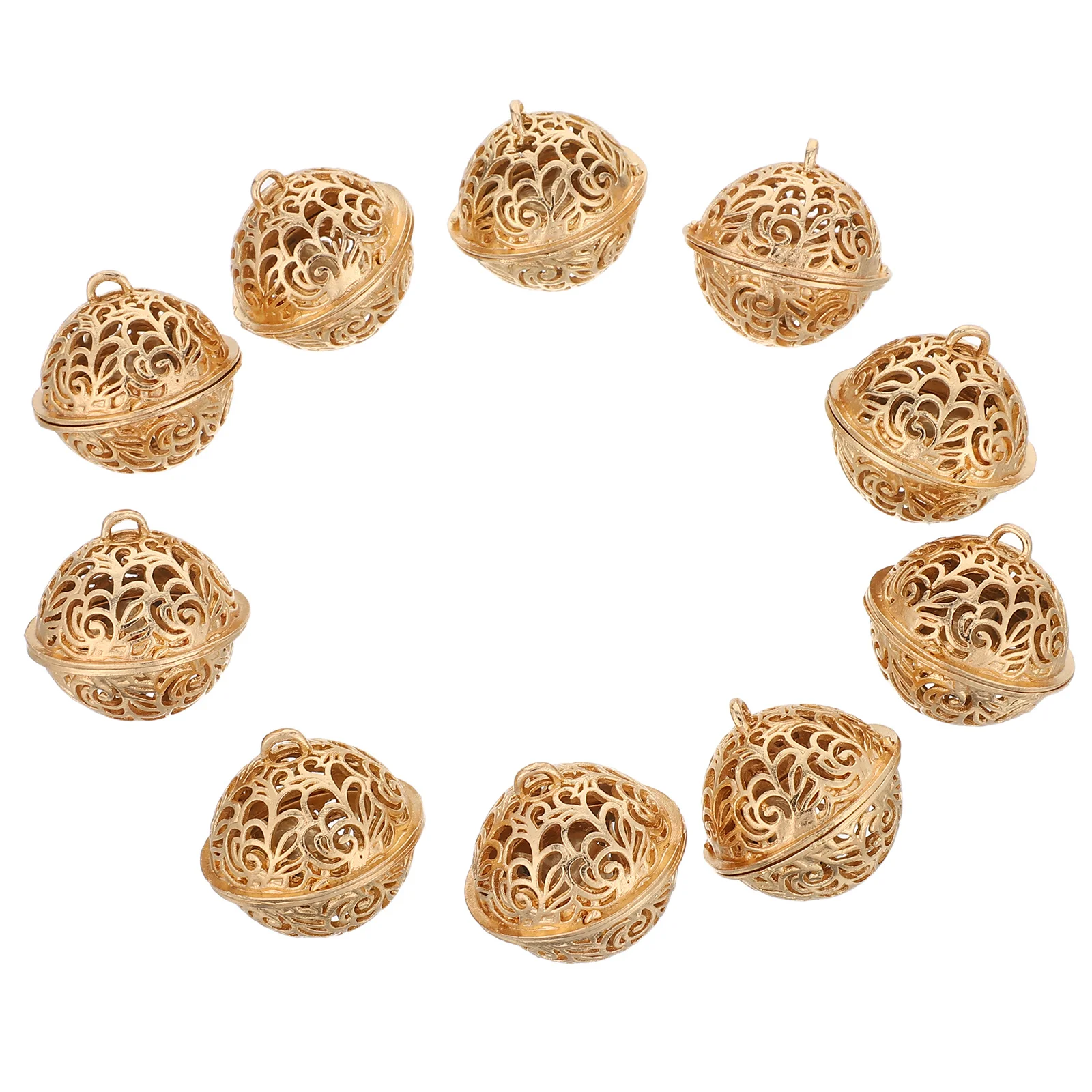 

10Pcs Hollow-Out Bells Retro Tin Alloy Electroplated Hollow Bells for DIY Craft Making Wedding Favor Ornaments Christmas Tree