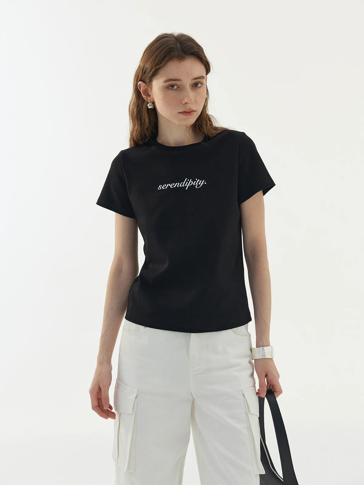 

Женская летняя футболка свободного кроя из хлопка, приталенная, без этикетки, с круглым вырезом, повседневная, с возможностью нанесения принта