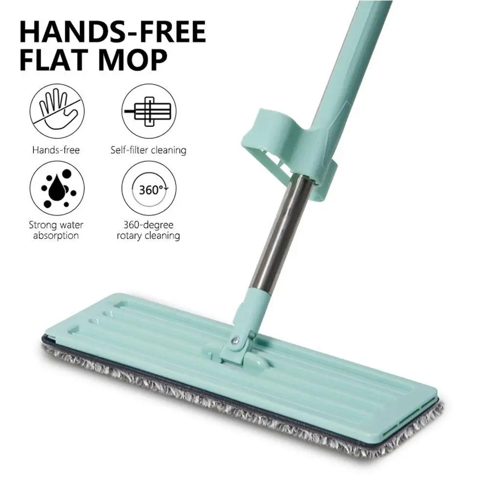 Household Flatbed Mop Lazy Person No Hand Washing Dry And Wet Dual-purpose No Washing Mop Household Cleaning Tool