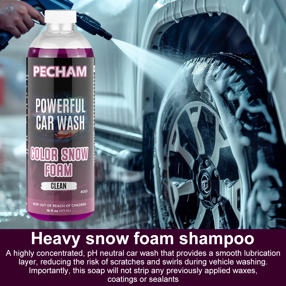 PECHAM Car Cleaning Foam Large Capacity High Concentration Super Foam Car Wash Liquid Auto Washing Car Exterior Wash Supplies