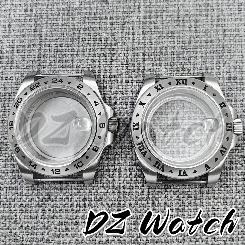 

DZ 40mm Men's EXP Brush Watch Case Fix Bezel With Roman Numerals Sapphire Glass Fit NH34-NH39 ETA2824 PT5000 Miyota DG2813