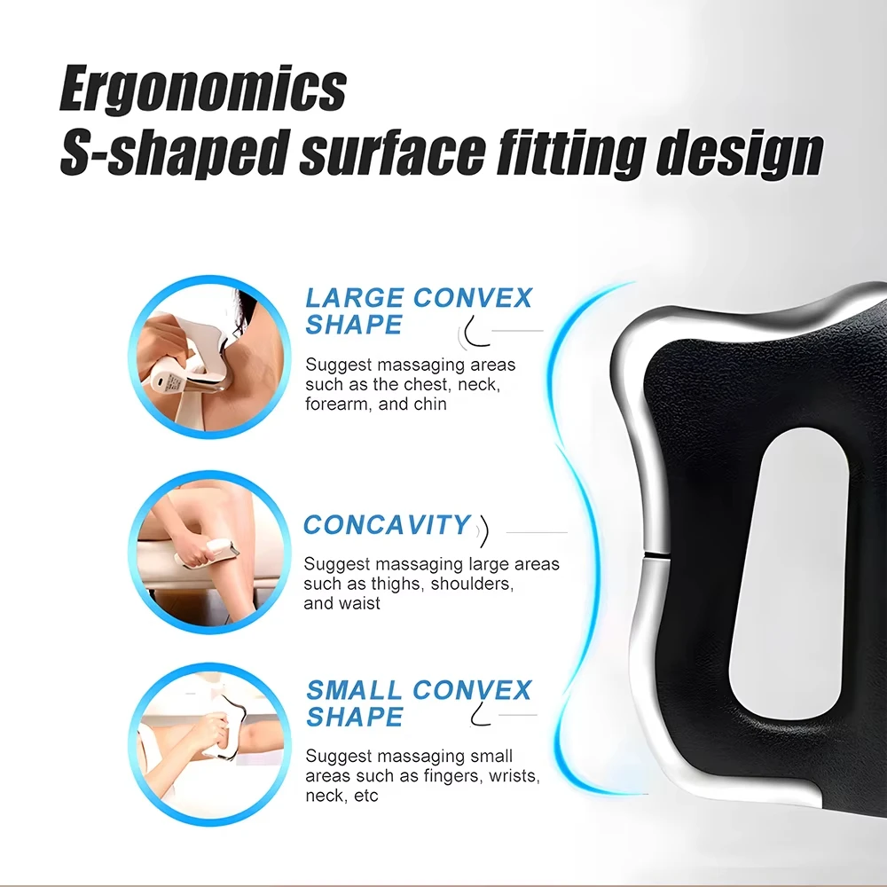 Electric Guasha Massage Knife, Microcurrent Vibration Warm Compress Fascia Massager Body Scraping Muscle Relaxation Skin Lifting