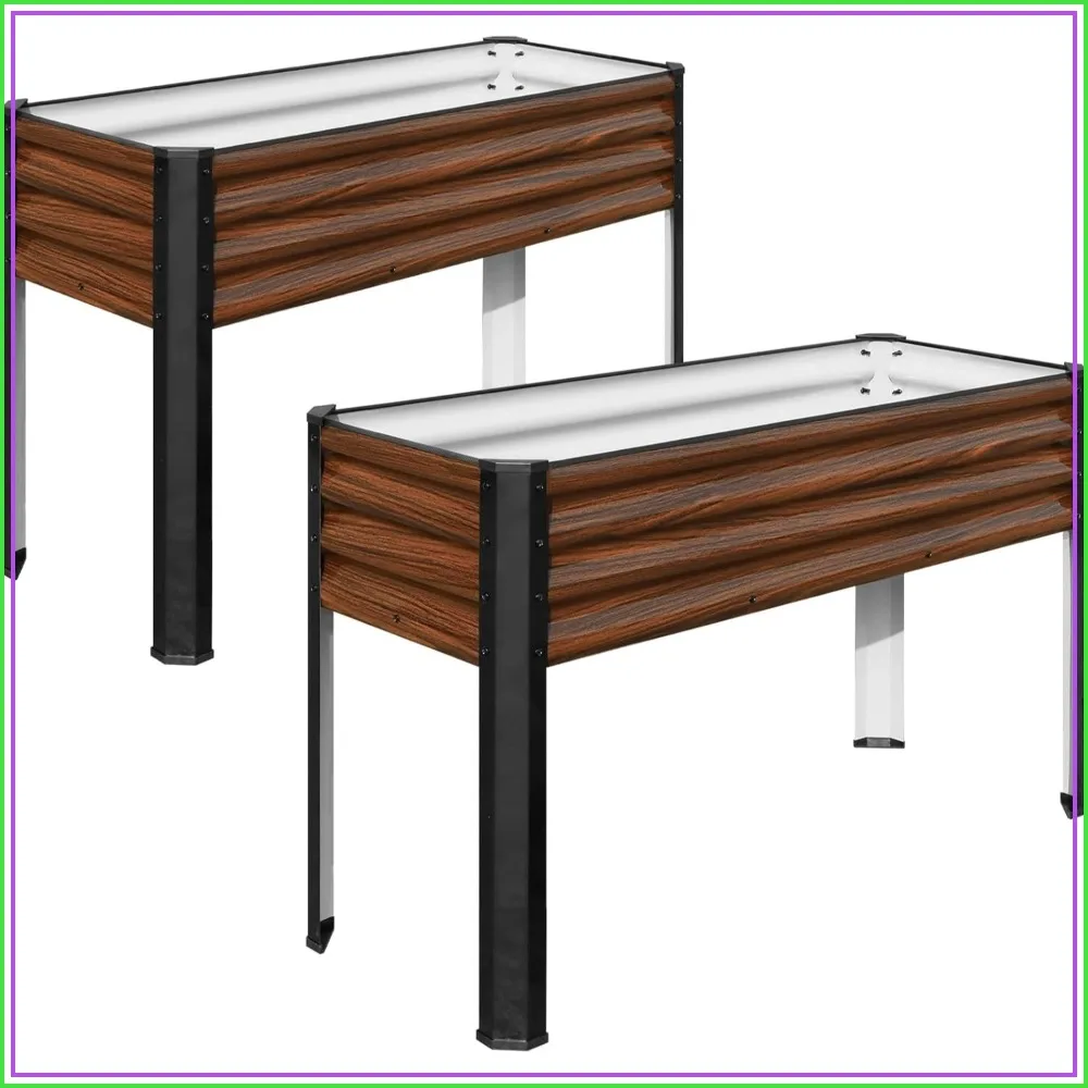 

Raised Garden Bed with Legs, 48x18x32in Elevated Planter Box for Backyard Patio Balcony, 2-Pack