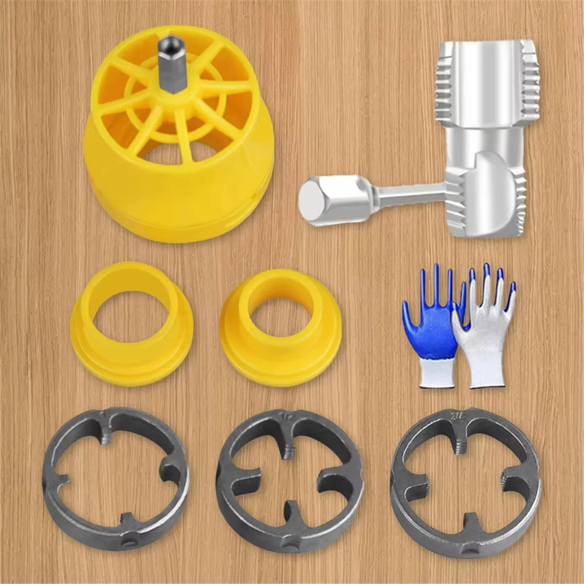 

A002 Plastic Pipe Tap Die Set with 3 Dies 1/2 3/4 1inch Pipe Threader Plumbing Tool Pipe Thread Electric Drill Compatible